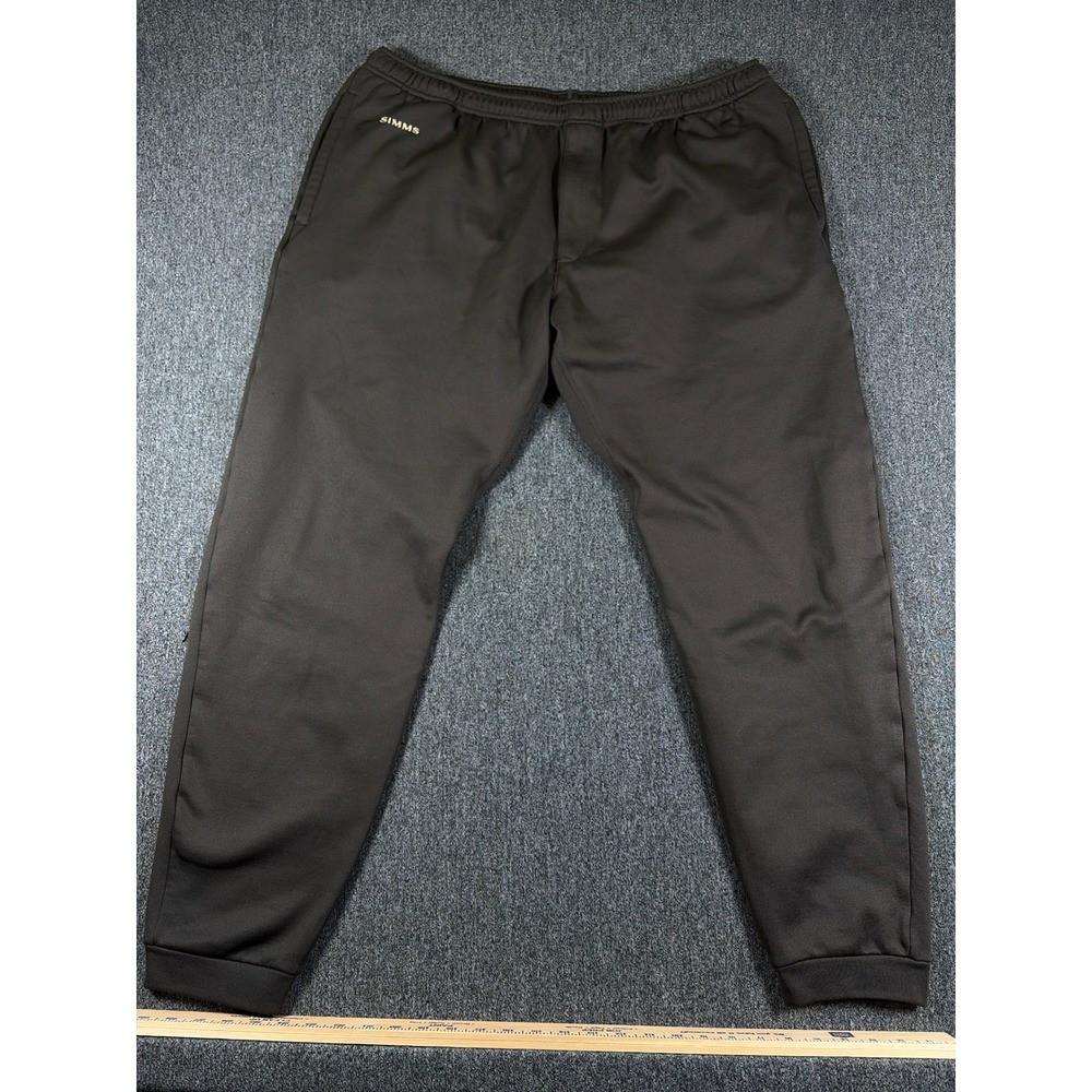 Simms Fishing Products Mens XXL Black Fleece Lined Jogger Pants Wader Layering